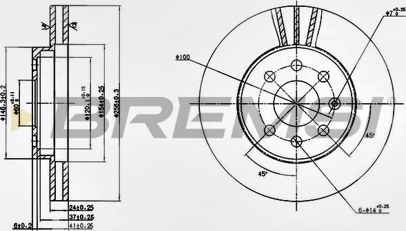 Bremsi CD7097V - Гальмівний диск autozip.com.ua