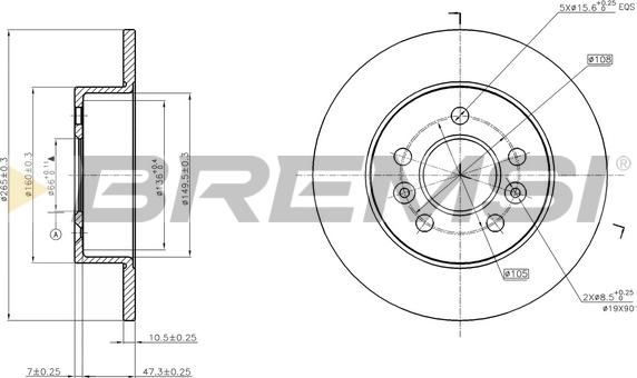 Bremsi CD7056S - Гальмівний диск autozip.com.ua