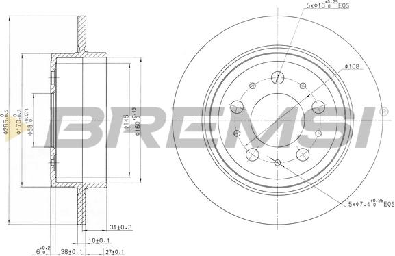 Bremsi CD7060S - Гальмівний диск autozip.com.ua