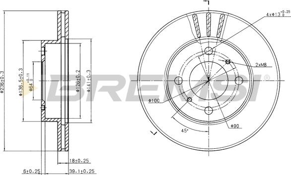 Bremsi CD7005V - Гальмівний диск autozip.com.ua