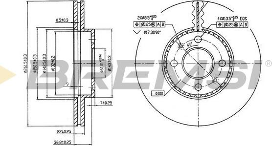 Bremsi CD7006V - Гальмівний диск autozip.com.ua