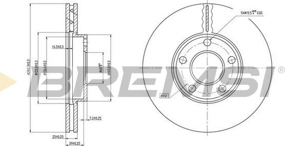 Bremsi CD7014V - Гальмівний диск autozip.com.ua