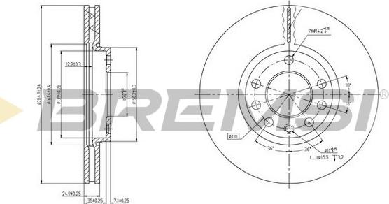 Bremsi CD7191V - Гальмівний диск autozip.com.ua