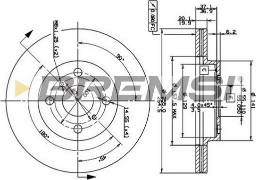 Bremsi CD7149V - Гальмівний диск autozip.com.ua