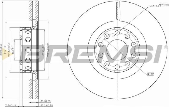 Bremsi CD7150V - Гальмівний диск autozip.com.ua