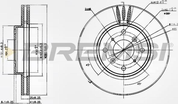 Bremsi CD7119V - Гальмівний диск autozip.com.ua