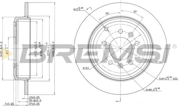 Bremsi CD7115S - Гальмівний диск autozip.com.ua