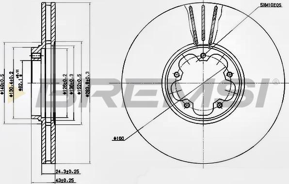 Bremsi CD7112V - Гальмівний диск autozip.com.ua