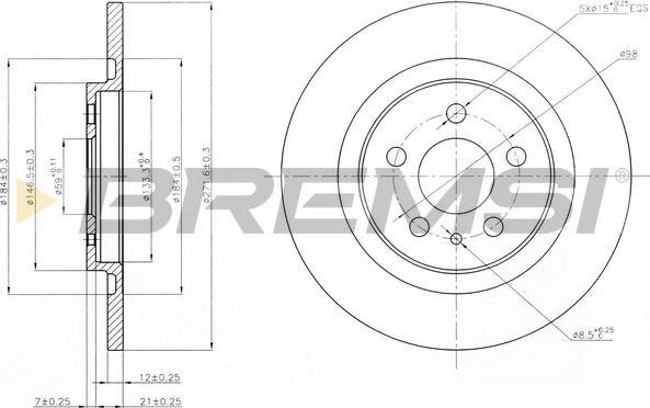 Bremsi CD7181S - Гальмівний диск autozip.com.ua