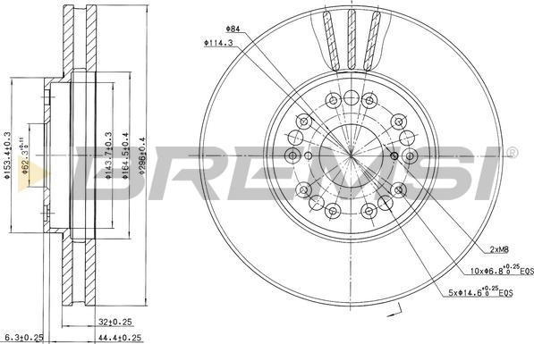 Bremsi CD7134V - Гальмівний диск autozip.com.ua