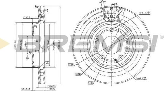 Bremsi CD7135V - Гальмівний диск autozip.com.ua