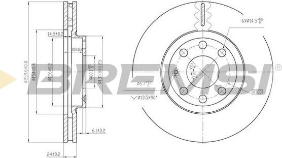 Bremsi CD7131V - Гальмівний диск autozip.com.ua