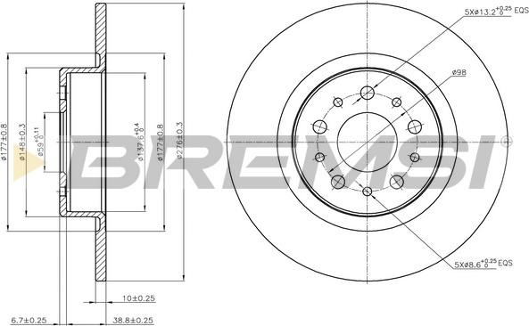 Bremsi CD7138S - Гальмівний диск autozip.com.ua