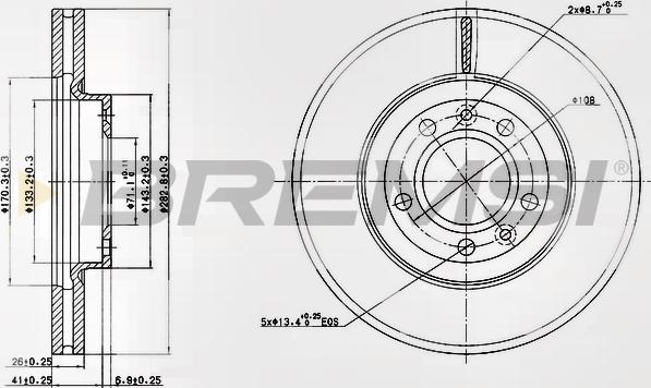 Bremsi CD7132V - Гальмівний диск autozip.com.ua