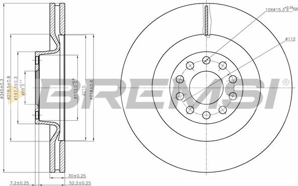 Bremsi CD7137V - Гальмівний диск autozip.com.ua