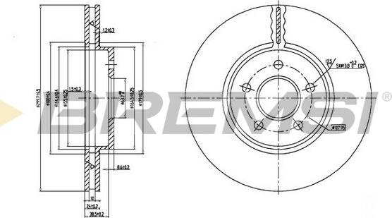 Bremsi CD7125V - Гальмівний диск autozip.com.ua