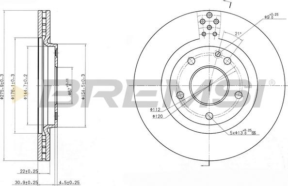 Bremsi CD7173V - Гальмівний диск autozip.com.ua