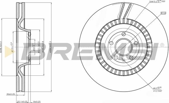 Bremsi CD7899V - Гальмівний диск autozip.com.ua