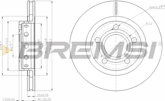 Bremsi CD7896V - Гальмівний диск autozip.com.ua