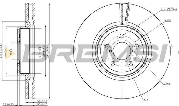 Bremsi CD7841V - Гальмівний диск autozip.com.ua