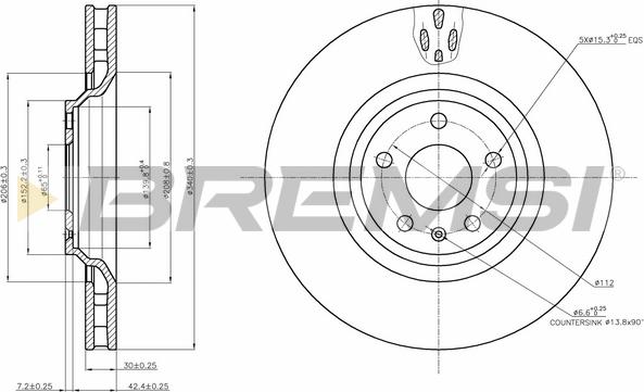 Bremsi CD7847V - Гальмівний диск autozip.com.ua