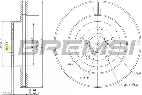 Bremsi CD7857V - Гальмівний диск autozip.com.ua