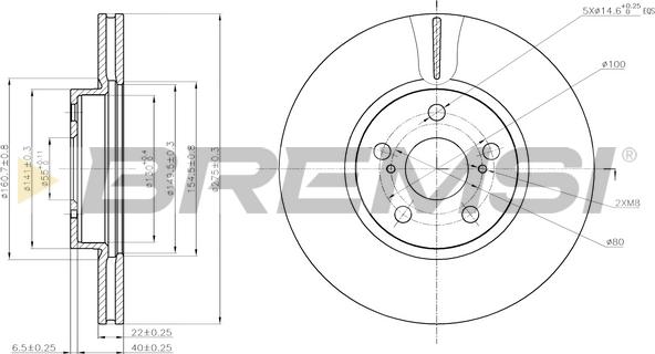 Bremsi CD7865V - Гальмівний диск autozip.com.ua