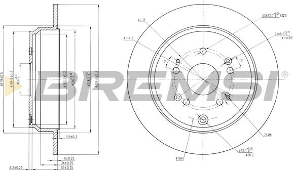 Bremsi CD7860S - Гальмівний диск autozip.com.ua