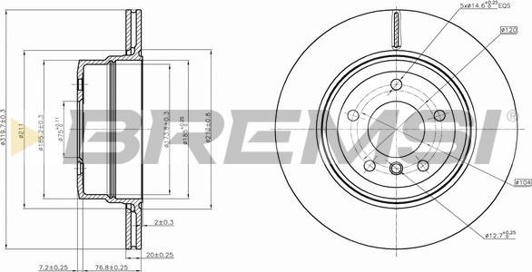 Bremsi CD7868V - Гальмівний диск autozip.com.ua