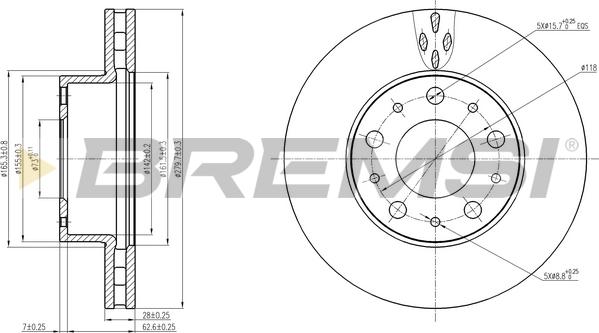 Bremsi CD7800V - Гальмівний диск autozip.com.ua