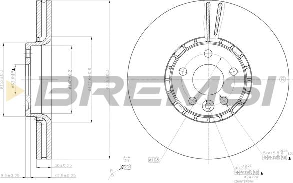 Bremsi CD7801V - Гальмівний диск autozip.com.ua