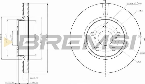 Bremsi CD7814V - Гальмівний диск autozip.com.ua