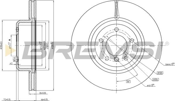 Bremsi CD7811V - Гальмівний диск autozip.com.ua