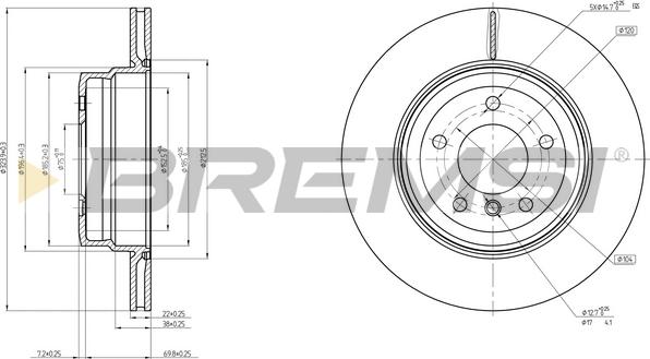 Bremsi CD7812V - Гальмівний диск autozip.com.ua