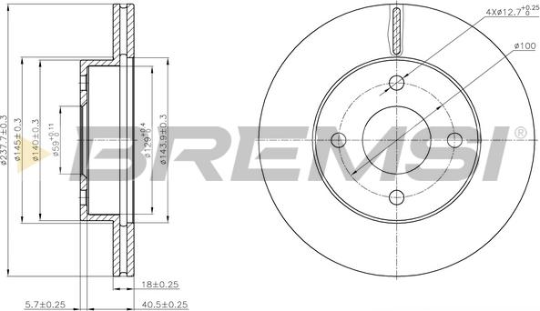 Bremsi CD7884V - Гальмівний диск autozip.com.ua