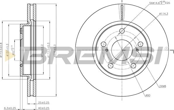 Bremsi CD7838V - Гальмівний диск autozip.com.ua