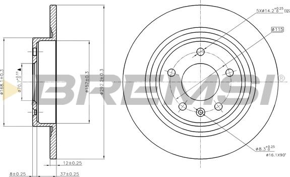 Bremsi CD7871S - Гальмівний диск autozip.com.ua