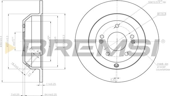 Bremsi CD7873S - Гальмівний диск autozip.com.ua