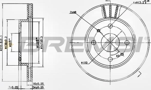 Bremsi CD7394V - Гальмівний диск autozip.com.ua