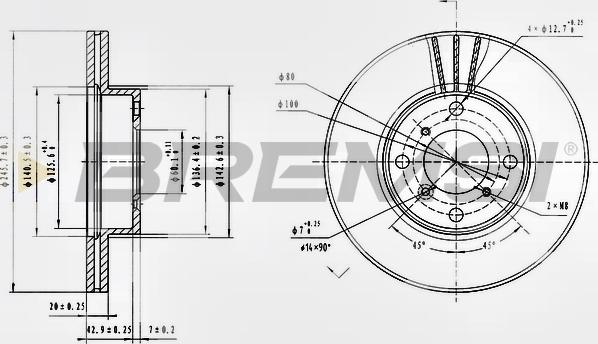 Bremsi CD7396V - Гальмівний диск autozip.com.ua