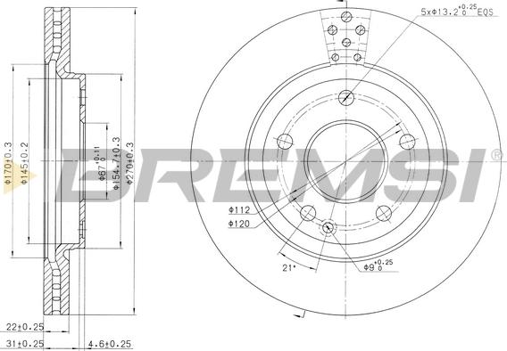 Bremsi CD7363V - Гальмівний диск autozip.com.ua