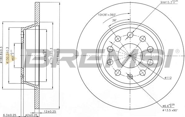 Bremsi CD7306S - Гальмівний диск autozip.com.ua