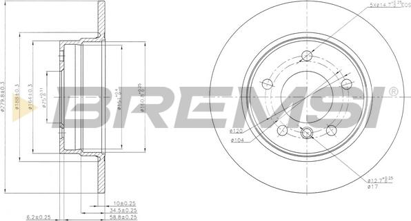 Bremsi CD7303S - Гальмівний диск autozip.com.ua