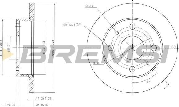 Bremsi CD7302S - Гальмівний диск autozip.com.ua