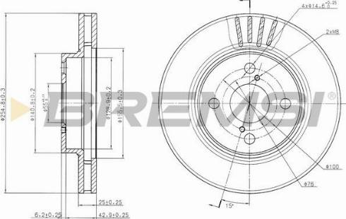 Bremsi CD7314V - Гальмівний диск autozip.com.ua