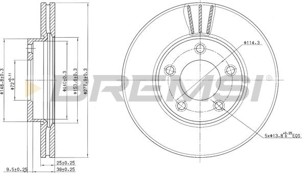 Bremsi CD7311V - Гальмівний диск autozip.com.ua