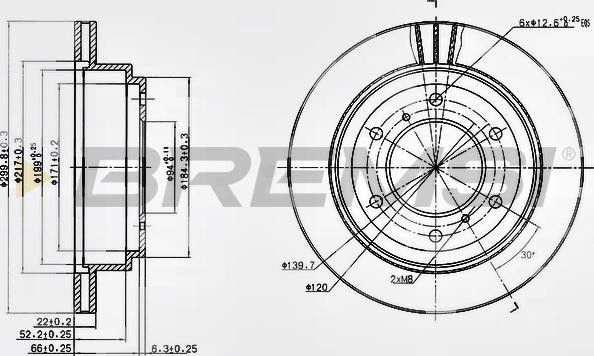 Bremsi CD7385V - Гальмівний диск autozip.com.ua