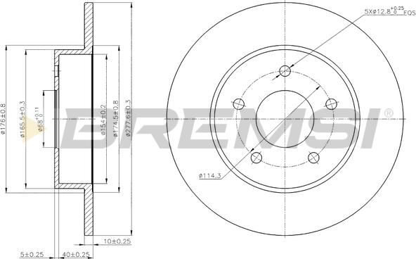 Bremsi CD7383S - Гальмівний диск autozip.com.ua