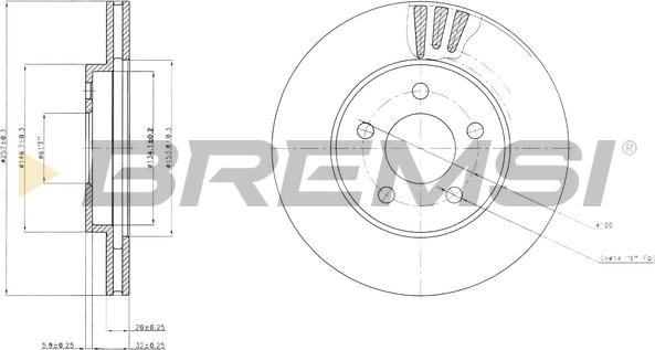 Bremsi CD7376V - Гальмівний диск autozip.com.ua