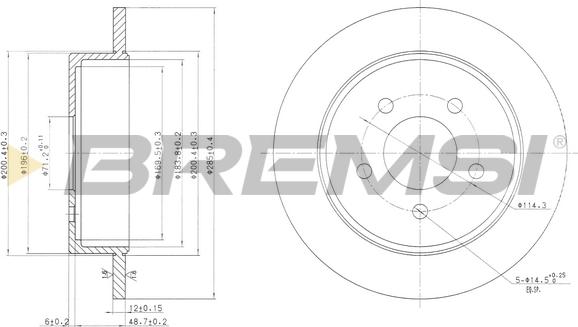 Bremsi CD7378S - Гальмівний диск autozip.com.ua